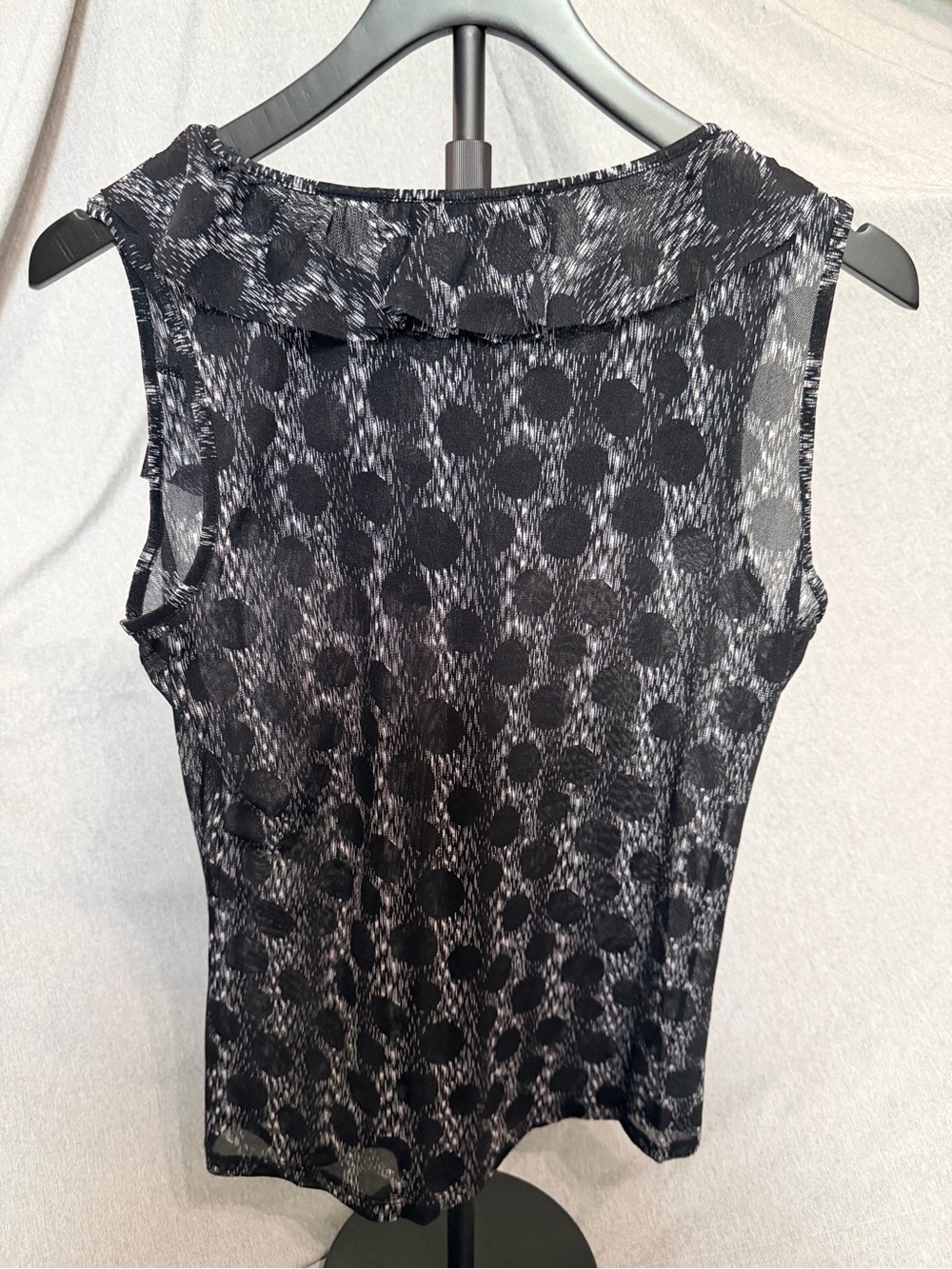 The Limited Black and Gray Patterned Sheer Top